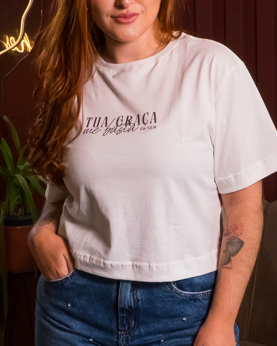 CROPPED OVERSIZED PREMIUM - TUA GRAÇA ME BASTA