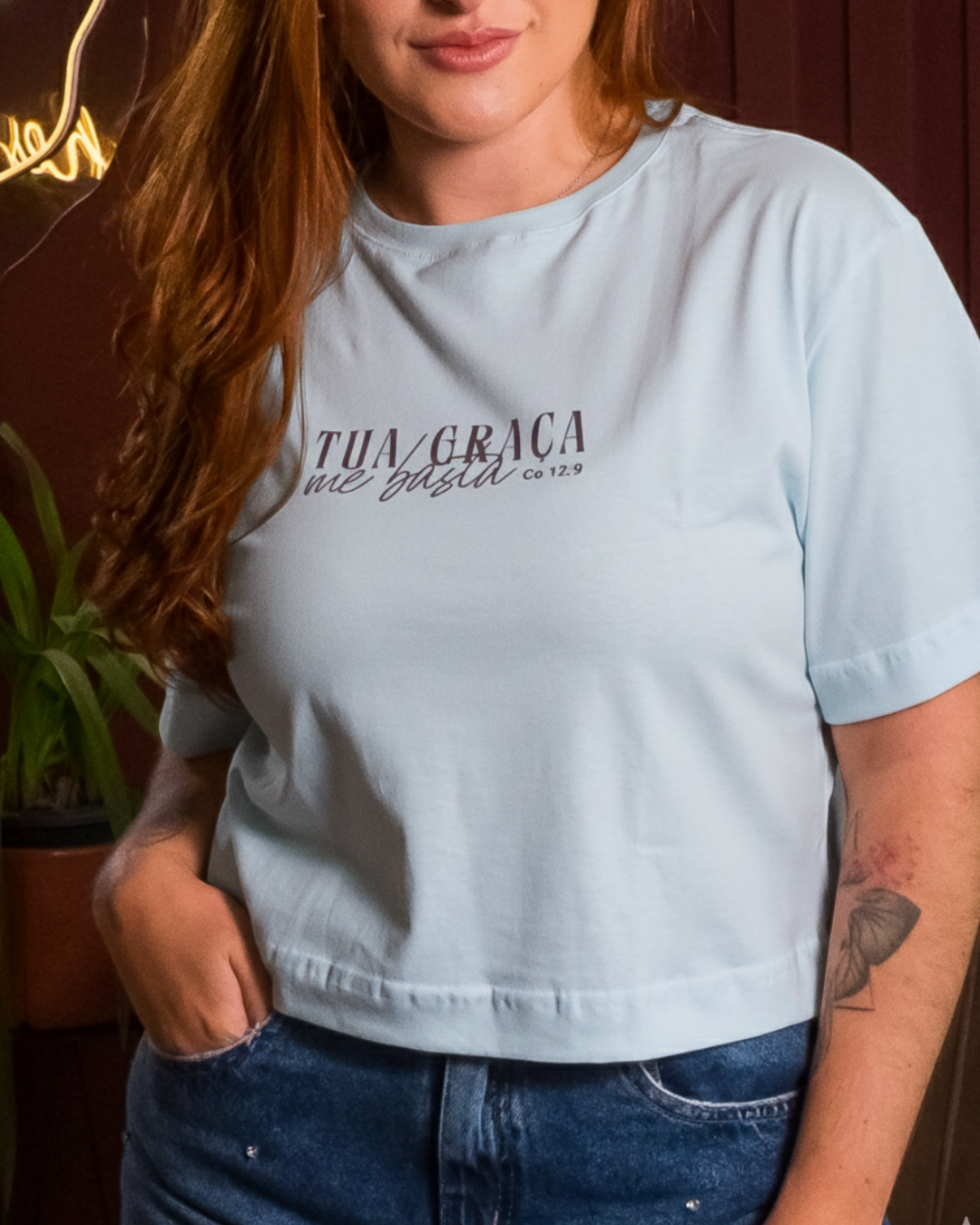 CROPPED OVERSIZED PREMIUM - TUA GRAÇA ME BASTA