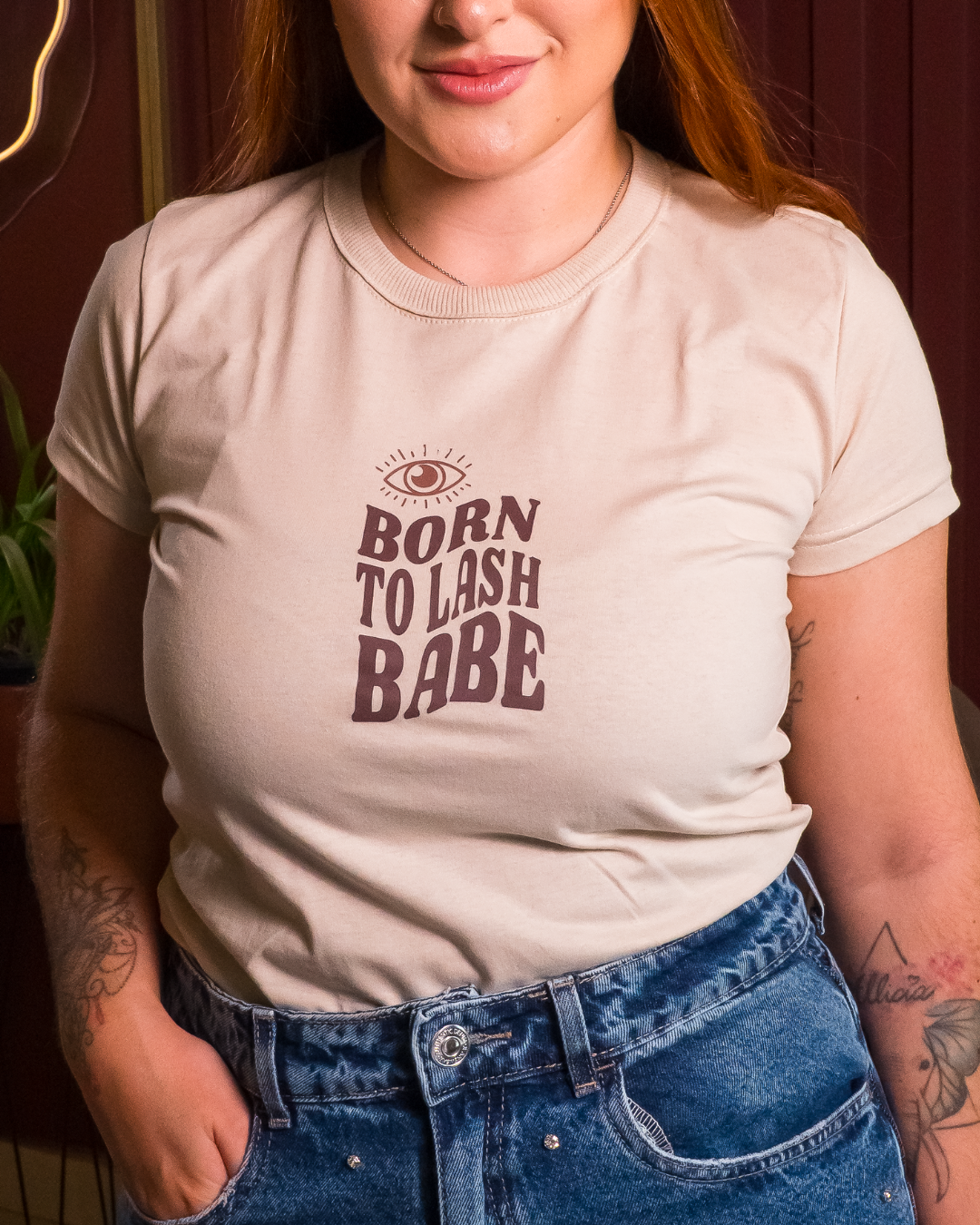 T-SHIRTS BABY LOOK - BORN TO LASH