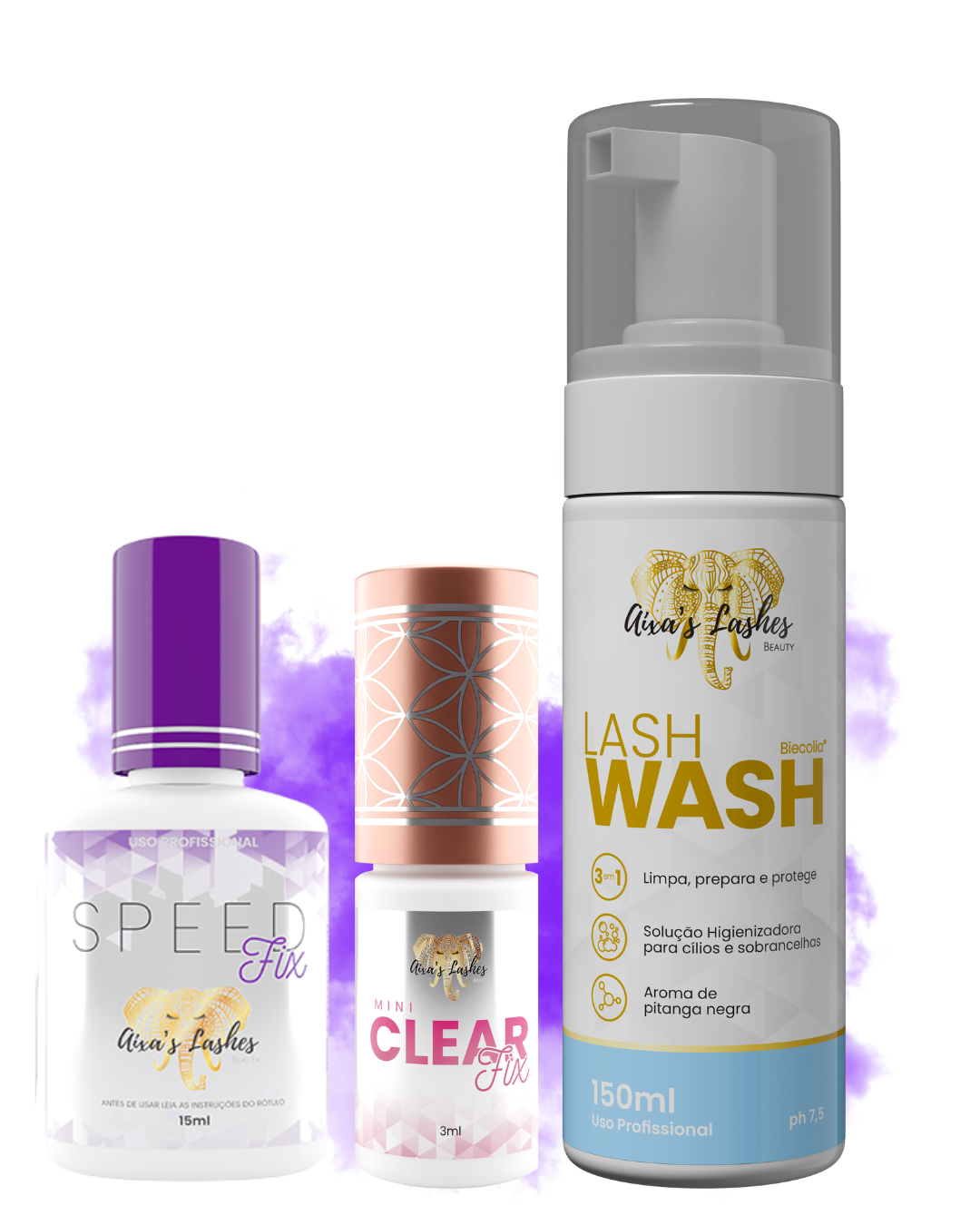 Speed + Clear 3ml + Lash Wash ( Pump )+ BONÉ AIXA’S