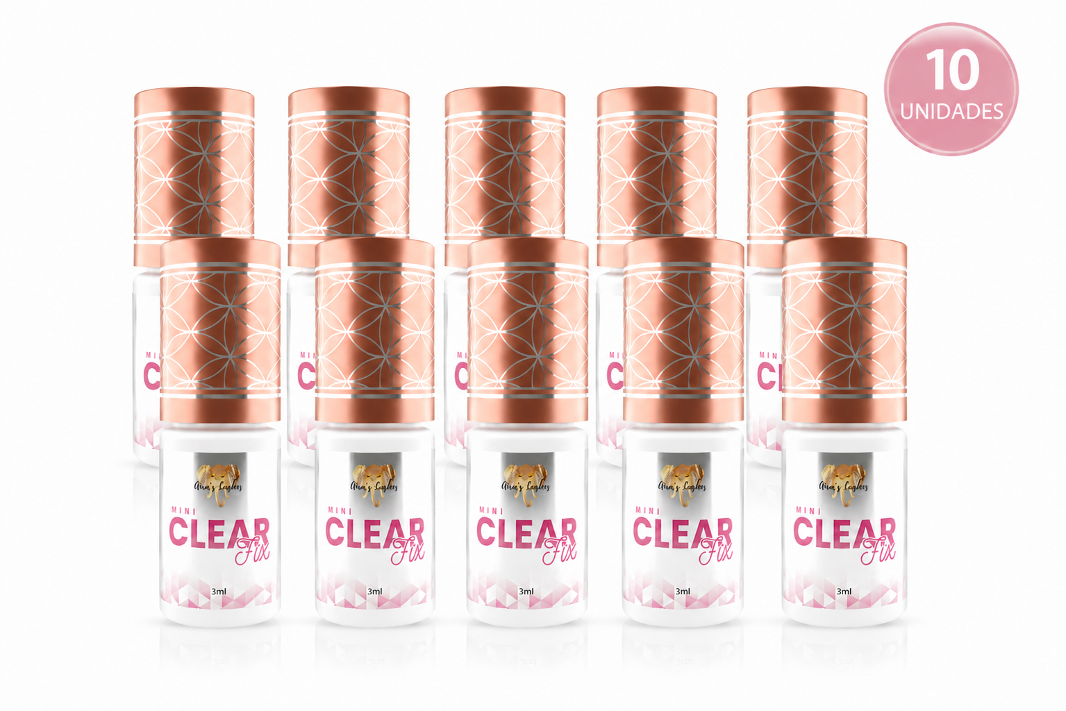 KIT CLEAR FIX 3ML – Cola transparente para extensão de cílios - Umidade Adaptável Premium