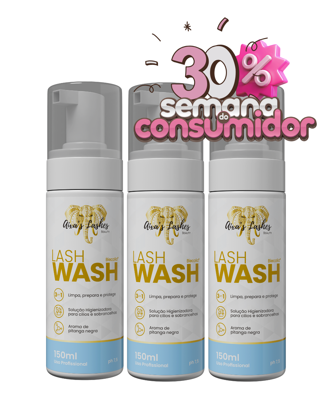 LASH WASH - SEMANA CONSUMIDOR - Higienizador de cílios e sobrancelhas