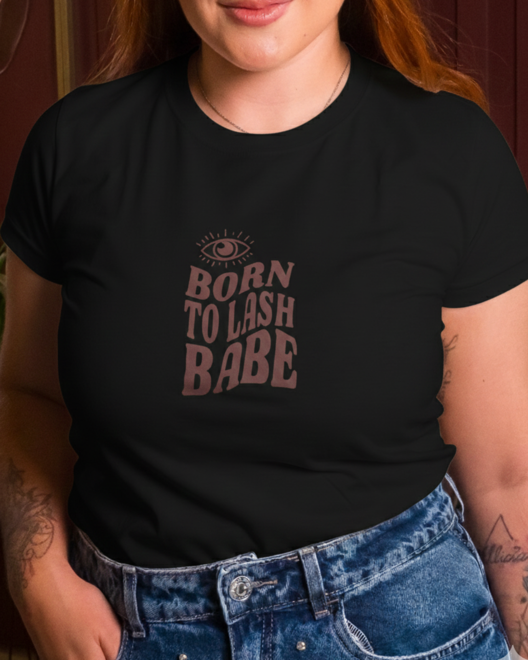 Camiseta Baby Look Lash 100% Algodao - Born To Lash 100% Algodao 30.1 Penteado