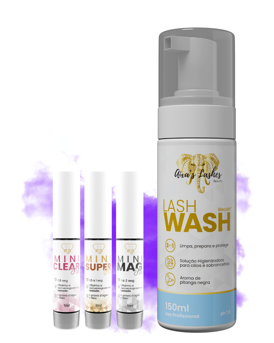 Trio de 1ml + Lash Wash ( Pump ) + GUIA Como Montar Sua Equipe do Zero
