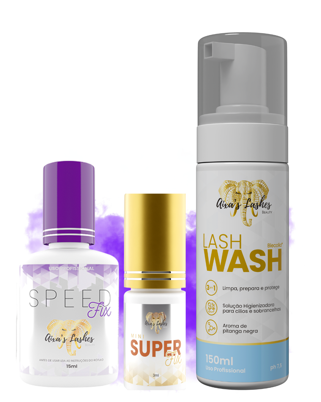 Speed + Super 3ml + Lash Wash (Pump )+ BONÉ AIXA’S