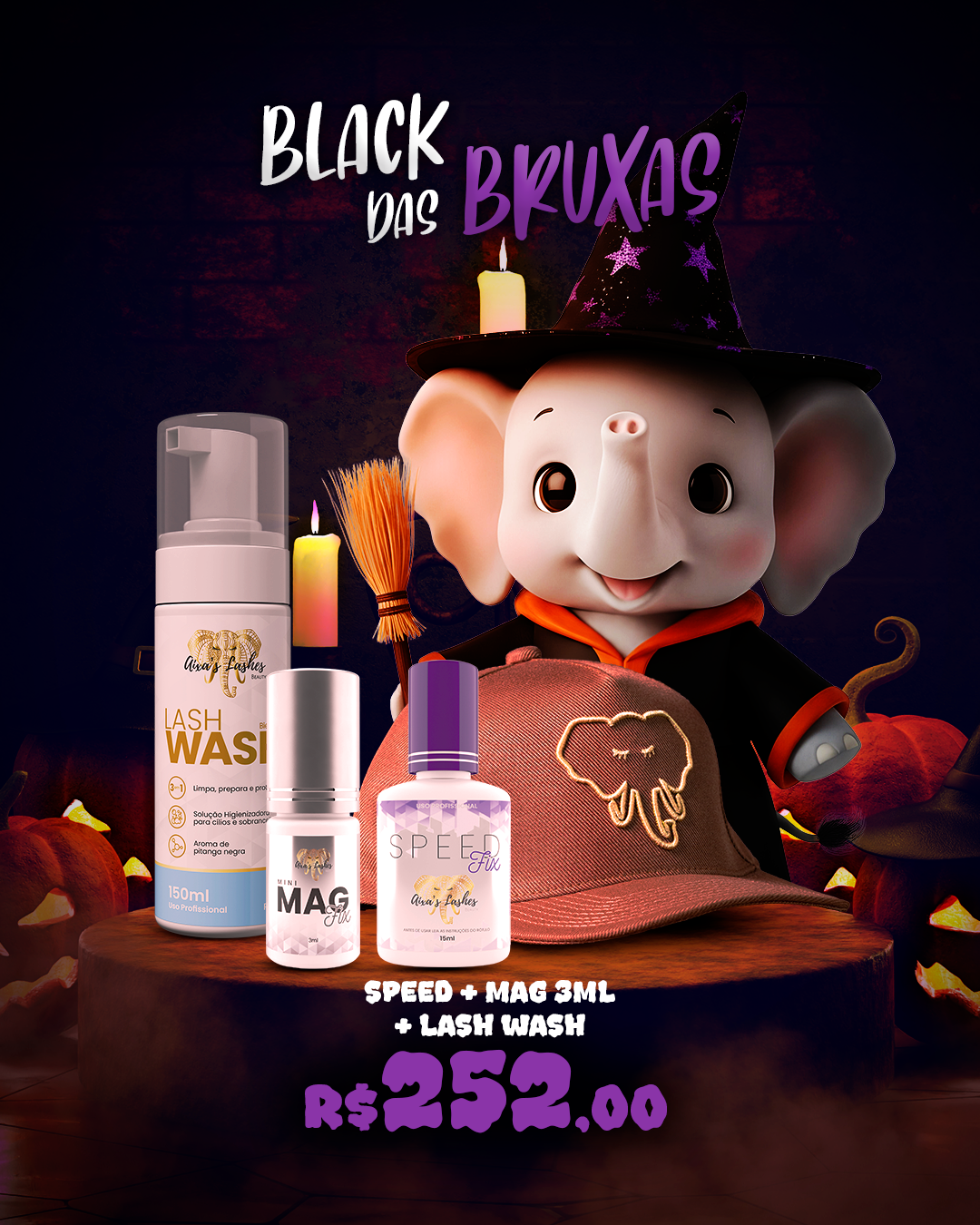 Speed + Mag 3ml + Lash Wash ( Pump )+ BONÉ AIXA’S