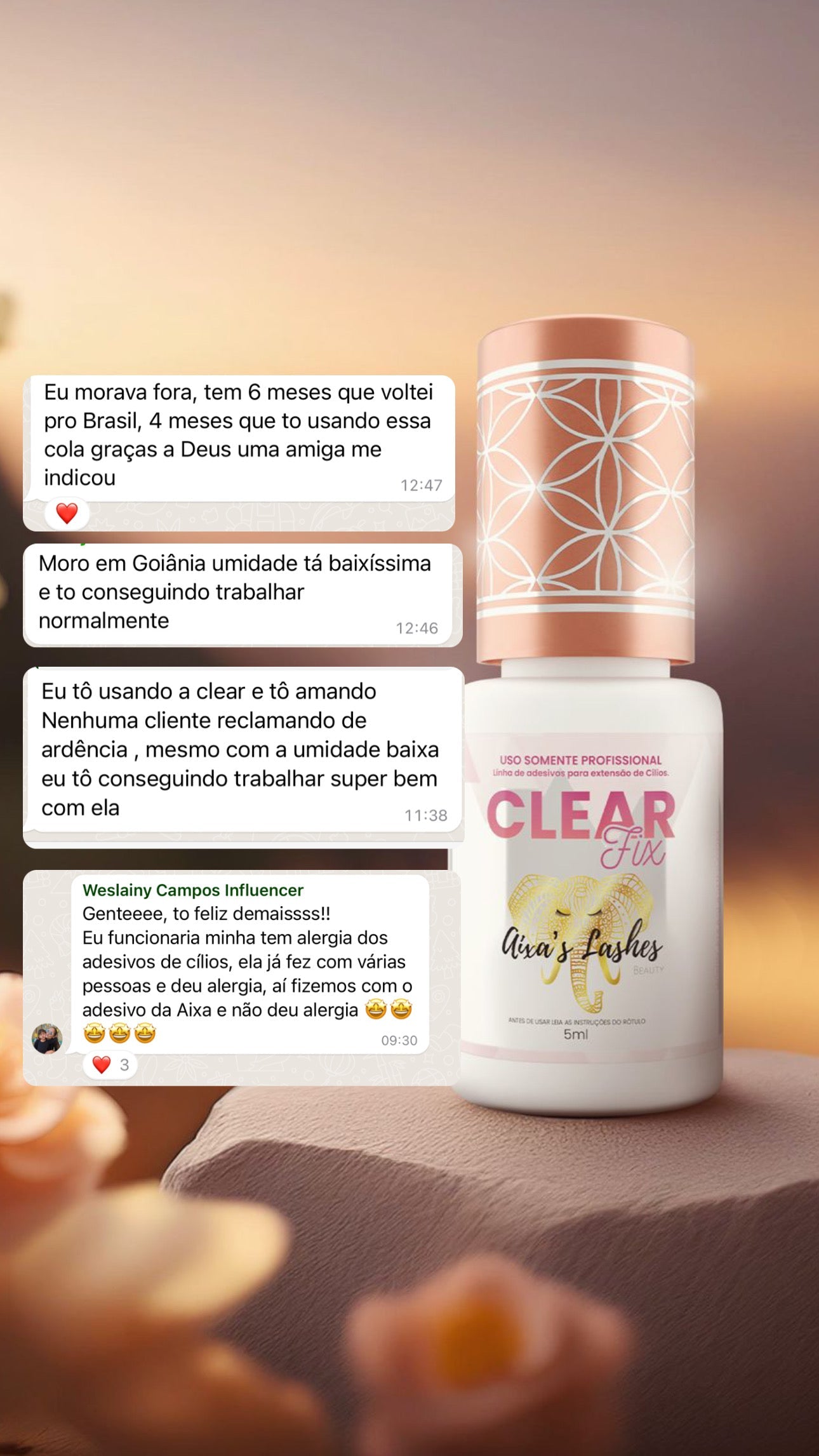 CLEAR FIX – Cola transparente para extensão de cílios – Umidade Adaptável Premium